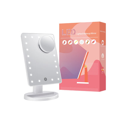 LED Tabletop Makeup Mirror 1X/10X Detachable Magnifier Mirror