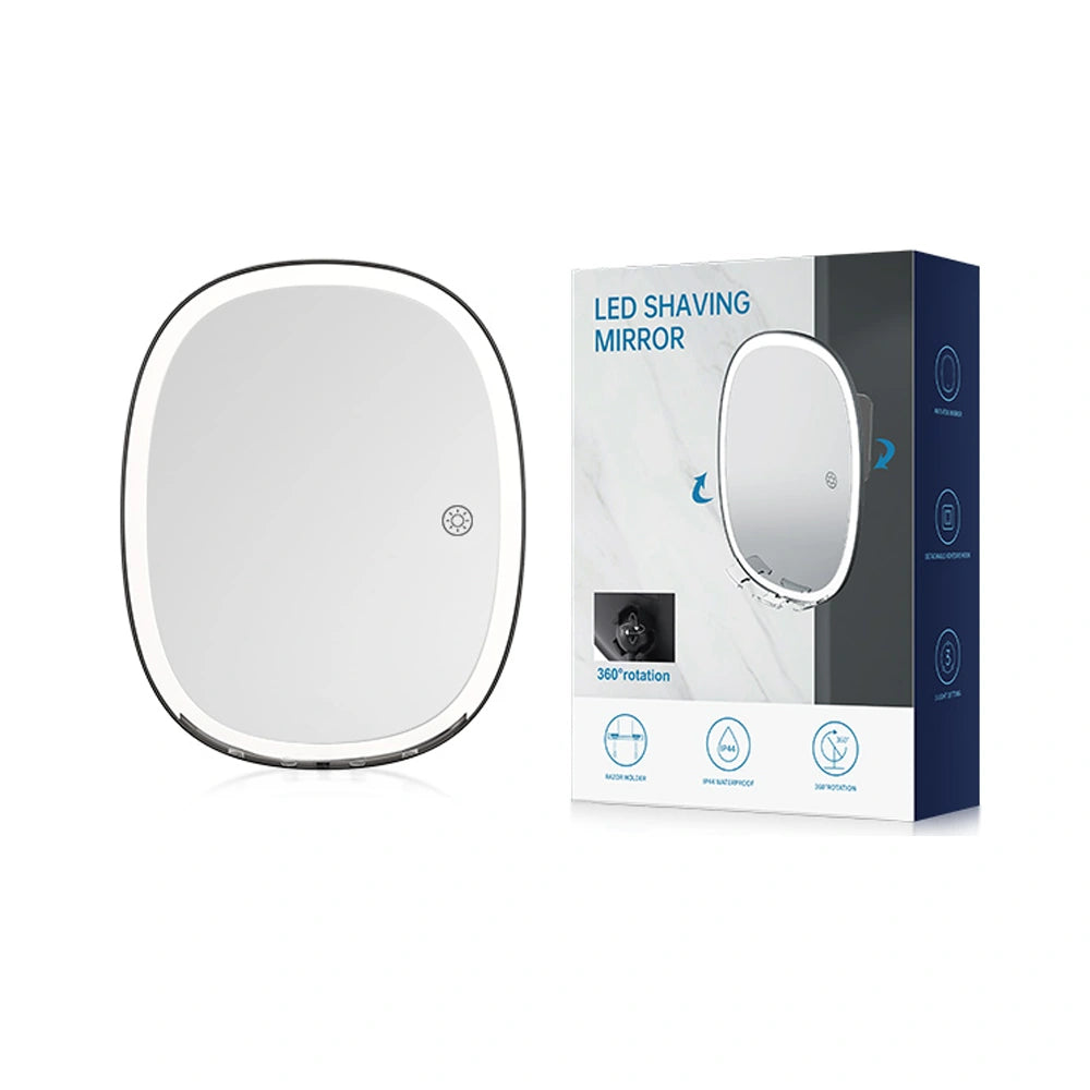 Fogless LED Shower Shaving Mirror with 3-Color Light Funtouch